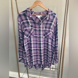 “In Every Story” plaid flannel size 2XL